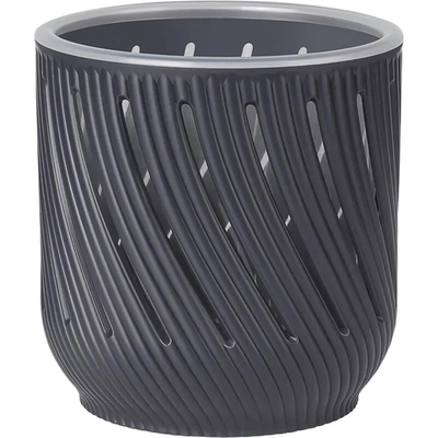 Кашпо для цветов пластиковое 2л d-14,5см «Fleurs» Антрацит