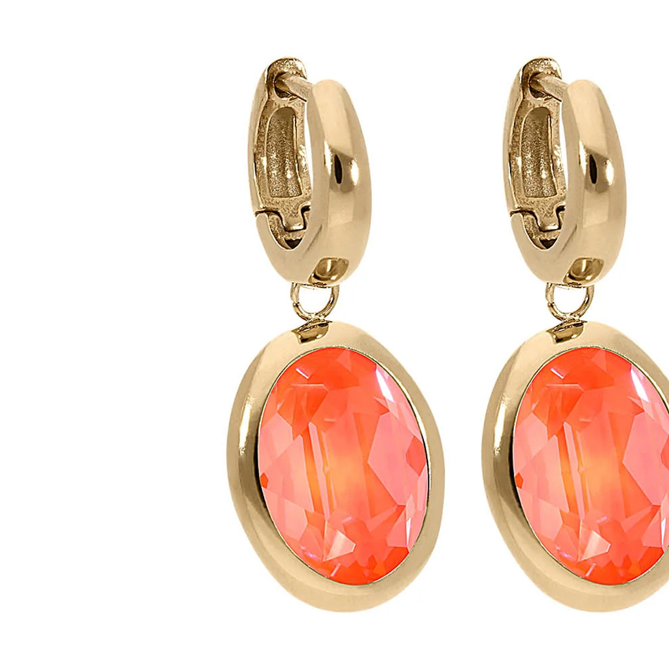 Серьги Qudo Creole TIVOLA small (G/P) Orange glow delite 310684