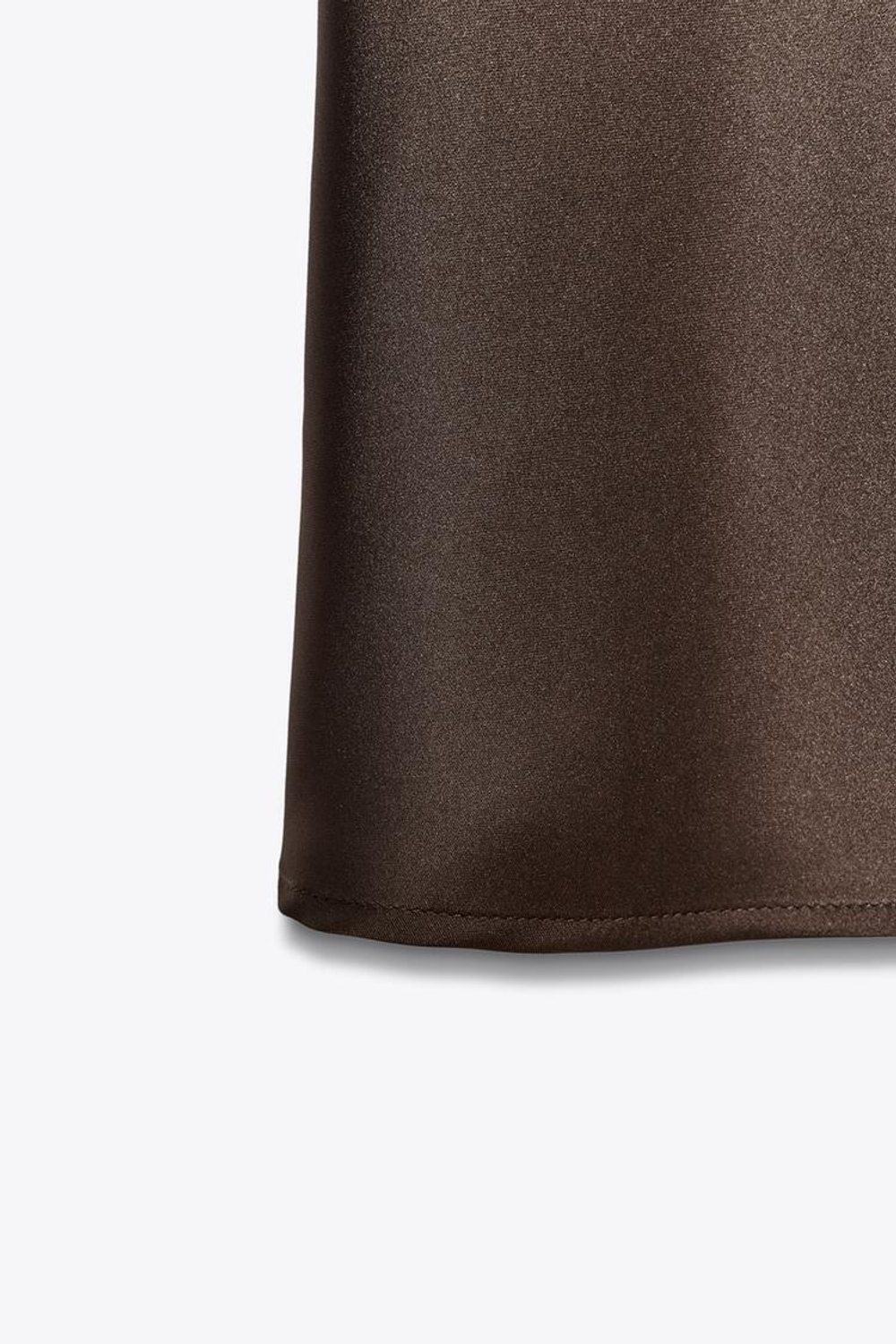 ZARA ПЛАТЬЕ МИДИ С ГОРЛОВИНОЙ ХАЛТЕР, КОРИЧНЕВЫЙ