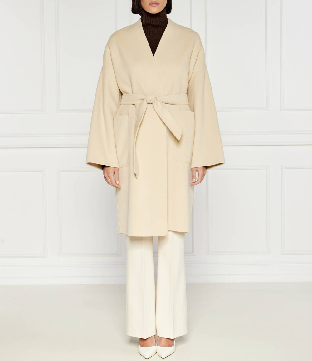 Хлопковое пальто Weekend MaxMara - бежевый(250160116)