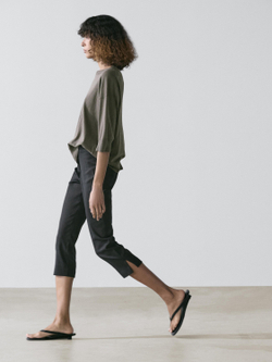 Massimo Dutti Свитер из смешанного хлопка с короткими рукавами, кротово-коричневый
