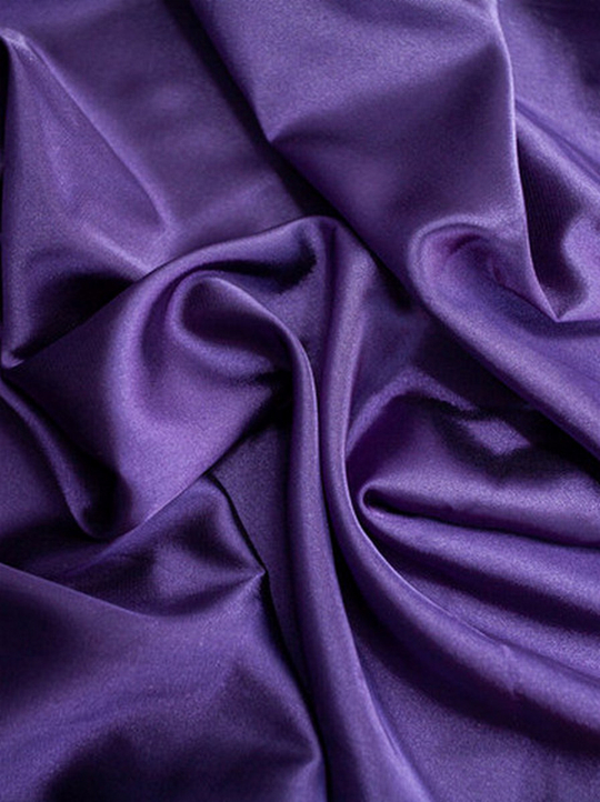 Атлас, фиолет темный, глянцевый, стрейч