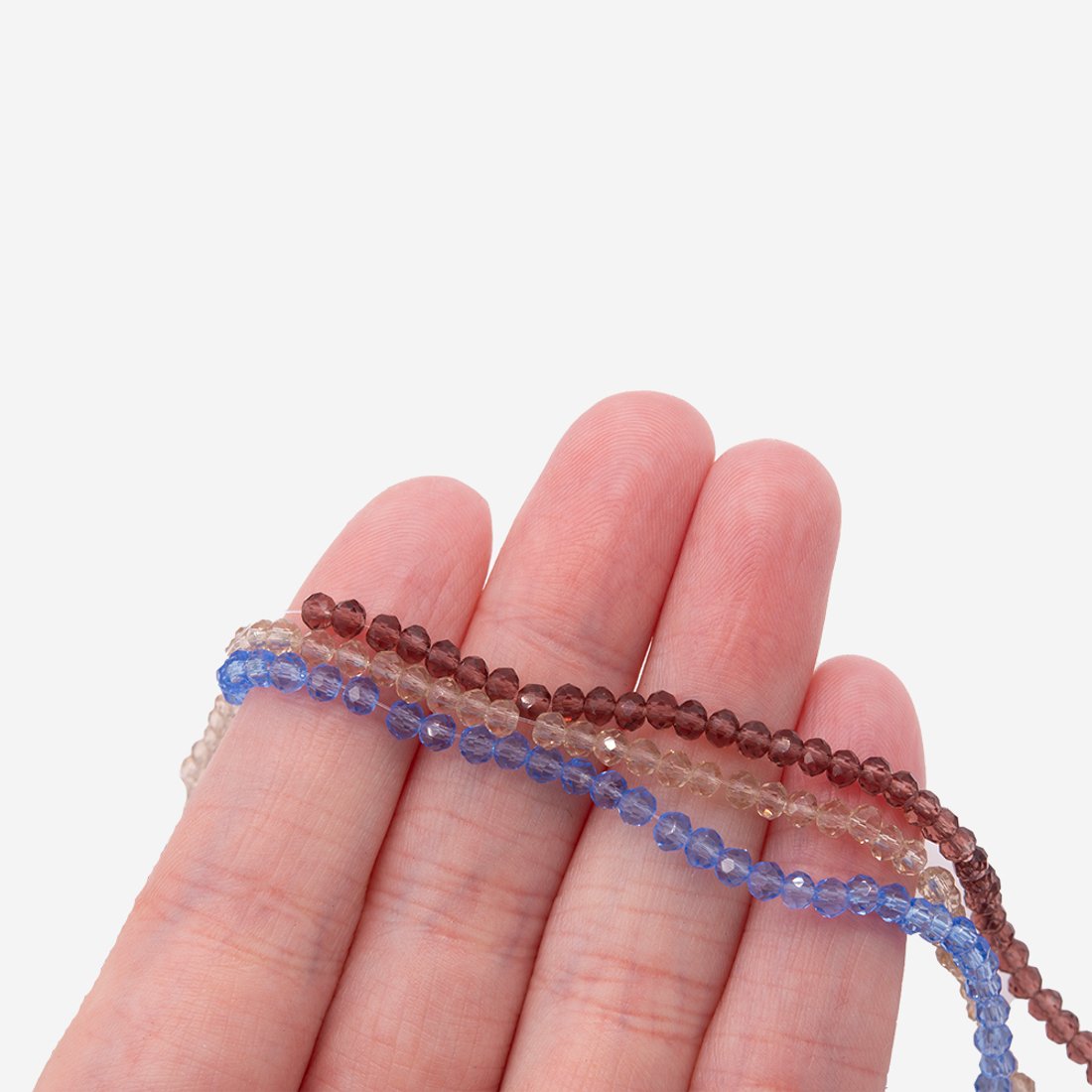 Хрустальные бусины, оттенок "Голубой", 3*2мм, шар, микроогранка