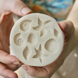 Молд силиконовый для творчества "Морские звезды" 8 см / форма для лепки из полимерной глины