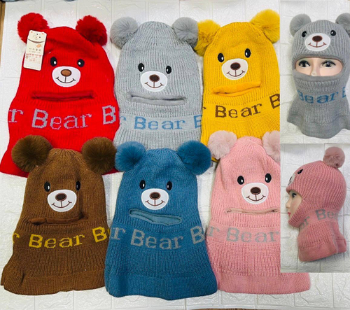 Детские вязаные шапки «Медвежонок»