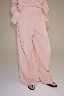 ZARA БРЮКИ С ЗАЩИПАМИ — ZW COLLECTION, РОЗОВЫЙ