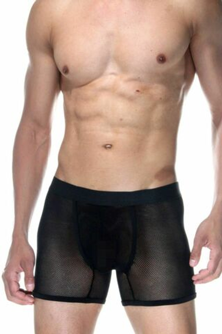 Черные полупрозрачные трусы-боксеры