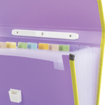 Папка-портфель пластиковая BRAUBERG "JOY" А4 (330х245х35 мм) 13 отделений с окантовкой фиолетовая (2 штуки в упаковке)