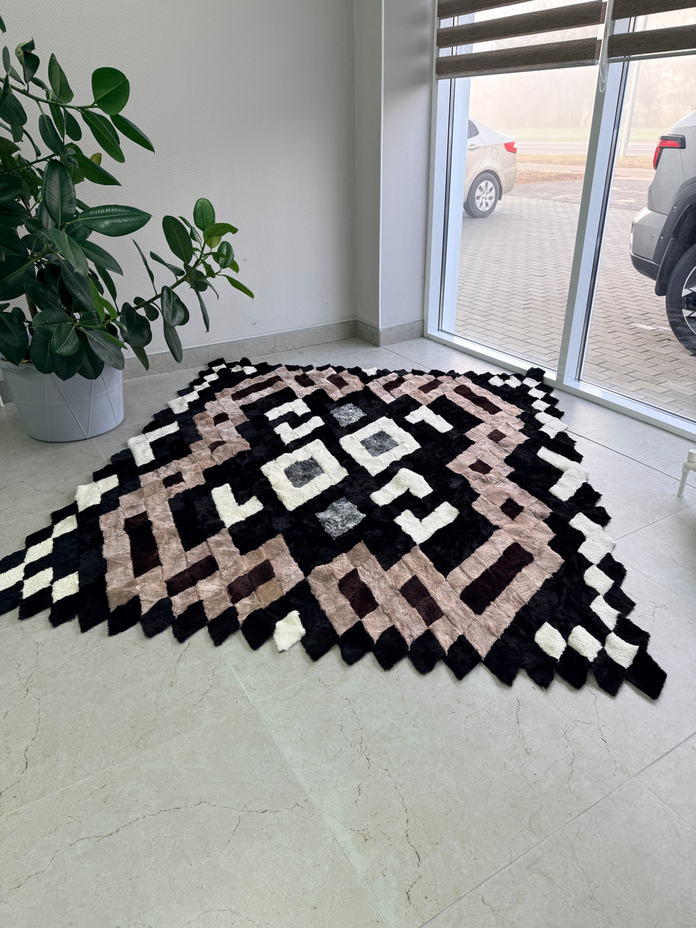 Покрывало меховое ковер из шкуры овчины