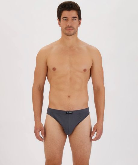 Мужские трусы (3шт) слипы спорт Atlantic 3BMP-322, черный+серый+графит