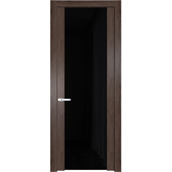 Межкомнатная дверь Profil Doors 1.13N дуб тобакко стекло чёрный триплекс 8 мм