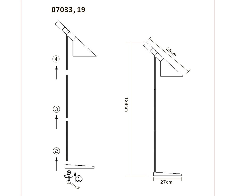 Торшер Сеул черный d35 h129 E27 1*40W