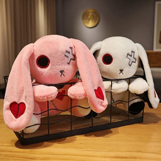 Мягкая игрушка Мрачный кролик, Gloomy rabbit, розовый, 25 см