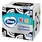 Салфетки бумажные детские неароматизированные 60 шт 3-х слойная Zewa Deluxe Kids