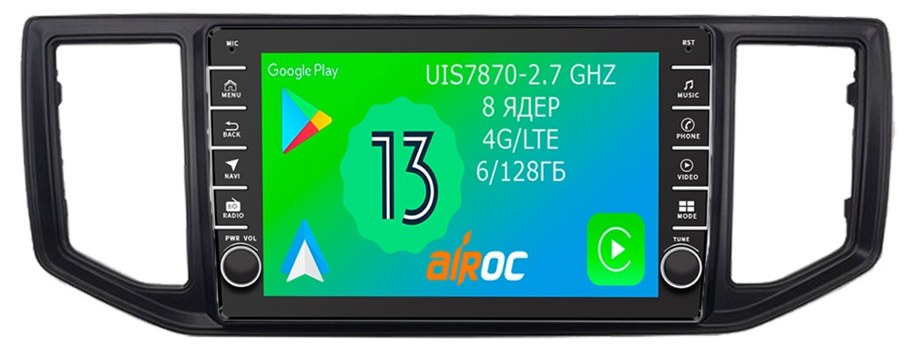 Магнитола для Volkswagen Crafter 2017+ - Airoc AB-3716 (кнопки и крутилки), Android 13, TS20, 6/128Гб, SIM-слот, CarPlay