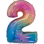 Шар фольгированный Цифра 2 101 см (Ассорти)