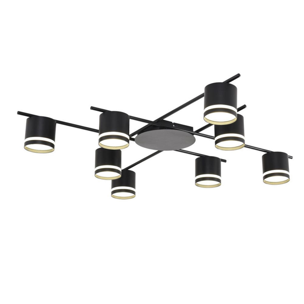 8362/8C COMFI LN 000 черный, металл/акрил Светильник потолочный GX53 LED 8*7W 220V BERTY