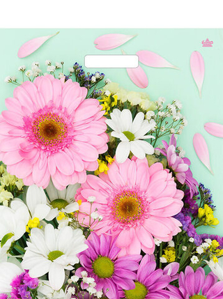 Пакет ВУР 38*47см /60 мкм Нежные герберы 1 шт