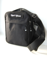 Поясная сумка Город Горький черная с шевроном липучкой квадратная