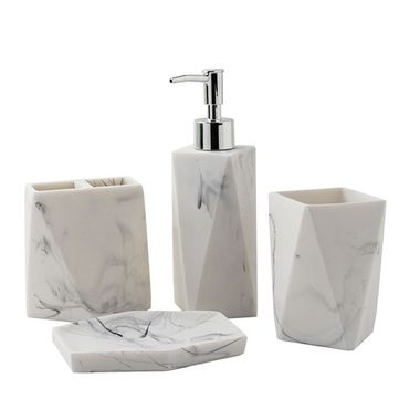 Набор для ванной комнаты 4пр. (мыльница, дозатор для мыла, подставка для зубных щеток, подставка для косметических аксессуаров) La and Te beaute LT-BS-12