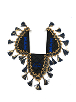 Вымпел тройной MAN (экокожа, черный с синими кисточками)