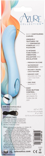 Голубой изогнутый вибромассажер Contoured G - 22,7 см. (Цвет: голубой)