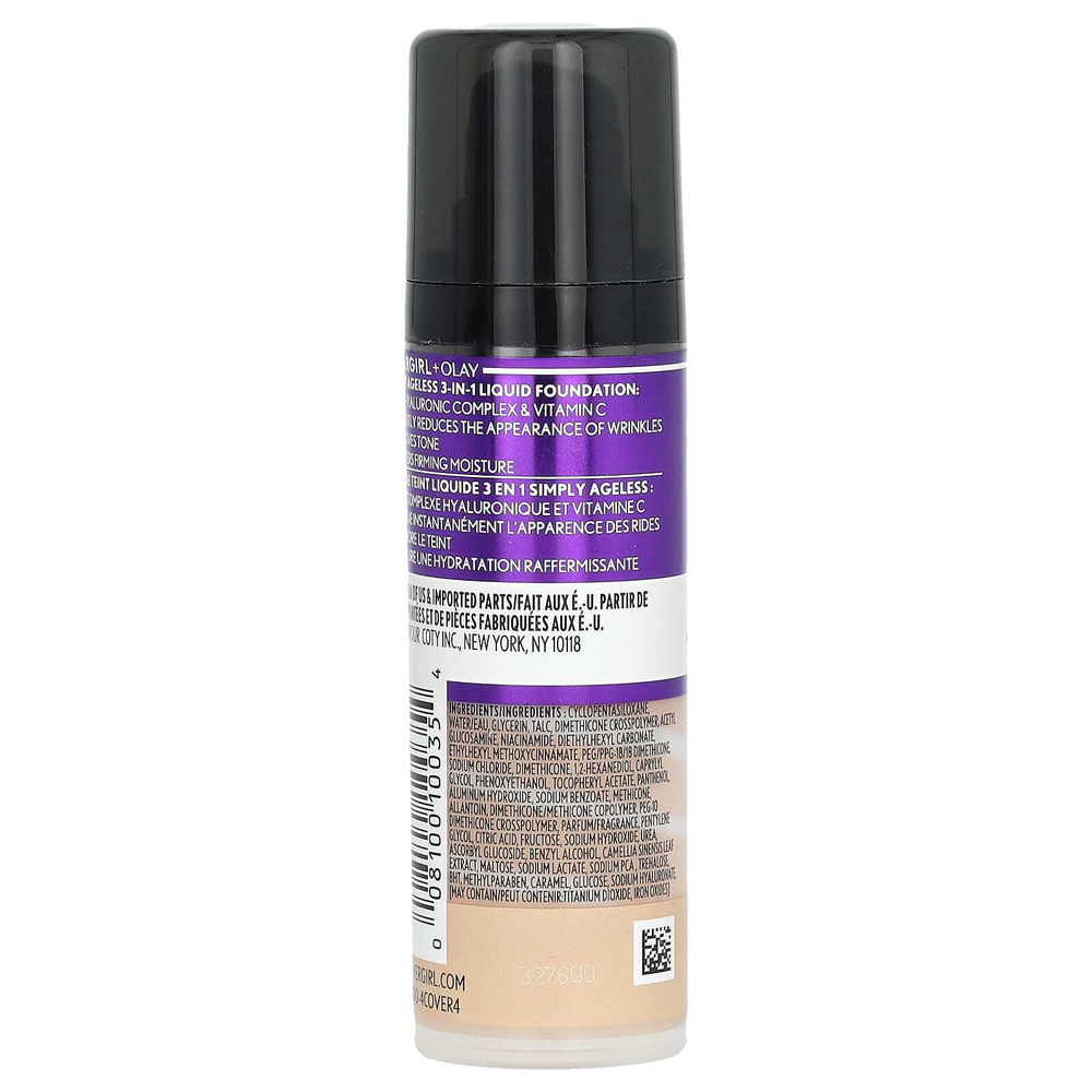 Covergirl, Olay Simply Ageless, тональный крем 3 в 1, оттенок 205 слоновая кость, 30 мл (1 жидк. унция)