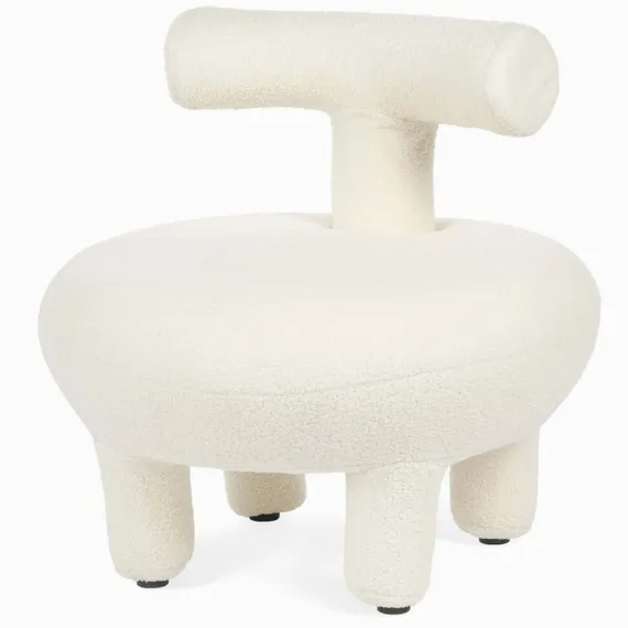 Лаунж-кресло Plump, белое букле