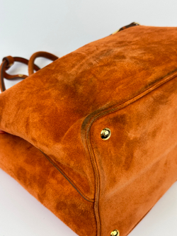 Сумка Prada Orange Suede Medium Double Handle Tote