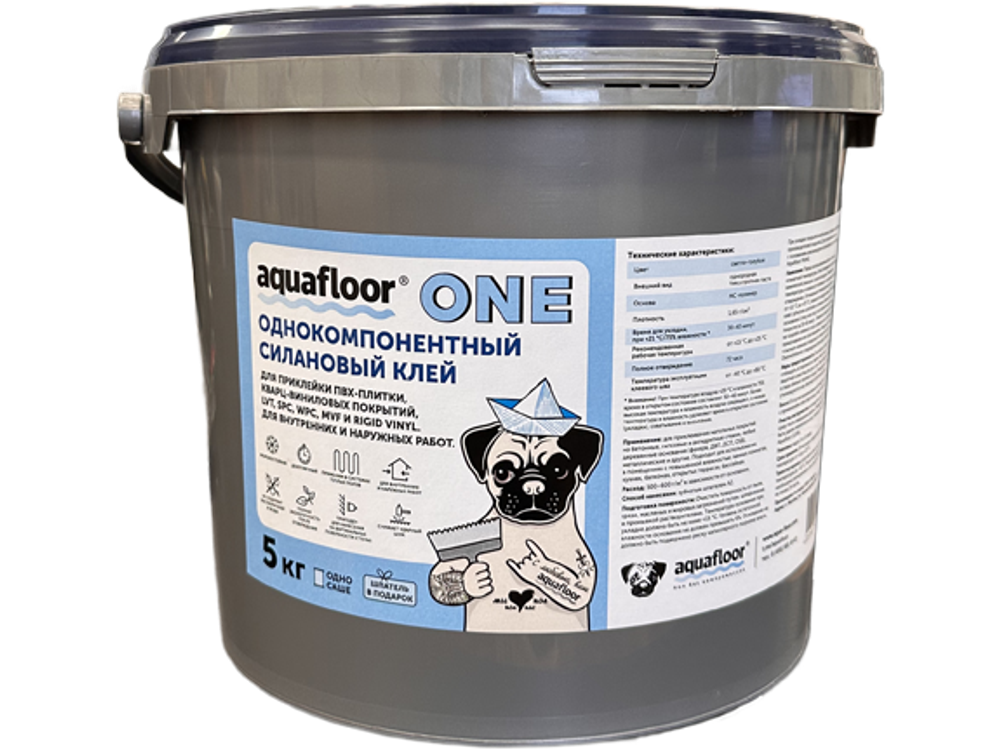 Однокомпонентный силановый клей Aquafloor "ONE" 5 кг.