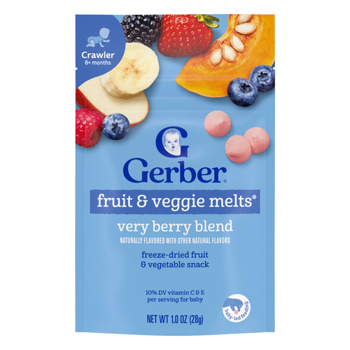 Gerber, Fruit & Veggie Melts®, снек для детей от 8 месяцев, ягодная смесь, 28 г (1 унция)