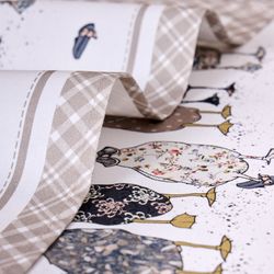 НАБОР ПОЛОТЕНЕЦ ИЗ 2-ХШТ "FAMILY FARM",40Х60СМ, 100% ХЛОПОК, КЛЕТКА,ТВИЛ