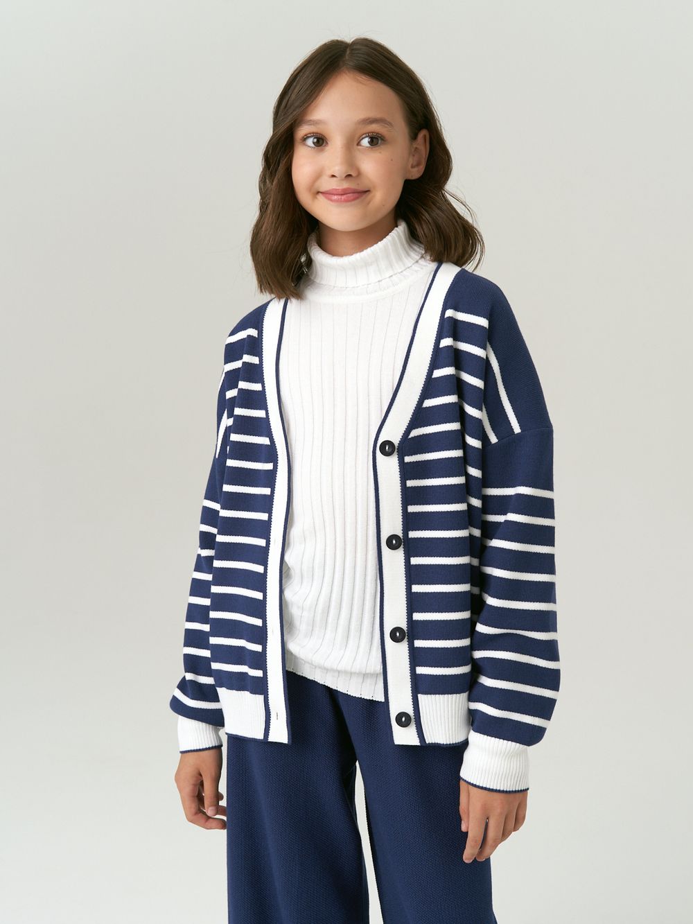 Кардиган для девочки в школу AT1010 сапфировый