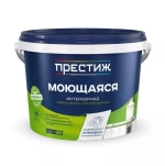 Интерьерная моющаяся краска ПРЕСТИЖ 2.7 кг. Водоэмульсионная, быстросохнущая краска с повышенным классом истирания.
