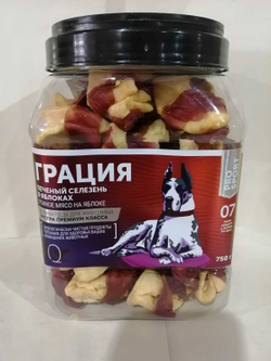 Лакомство для собак "Грин Кьюзин" GREEN QZIN ГРАЦИЯ (Сушеное утиное мясо на яблоке) 750гр