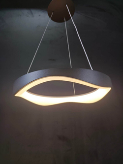 Люстра подвесная светодиодная Lanbos Melty, 120 Вт LED, до 25 кв м, черная