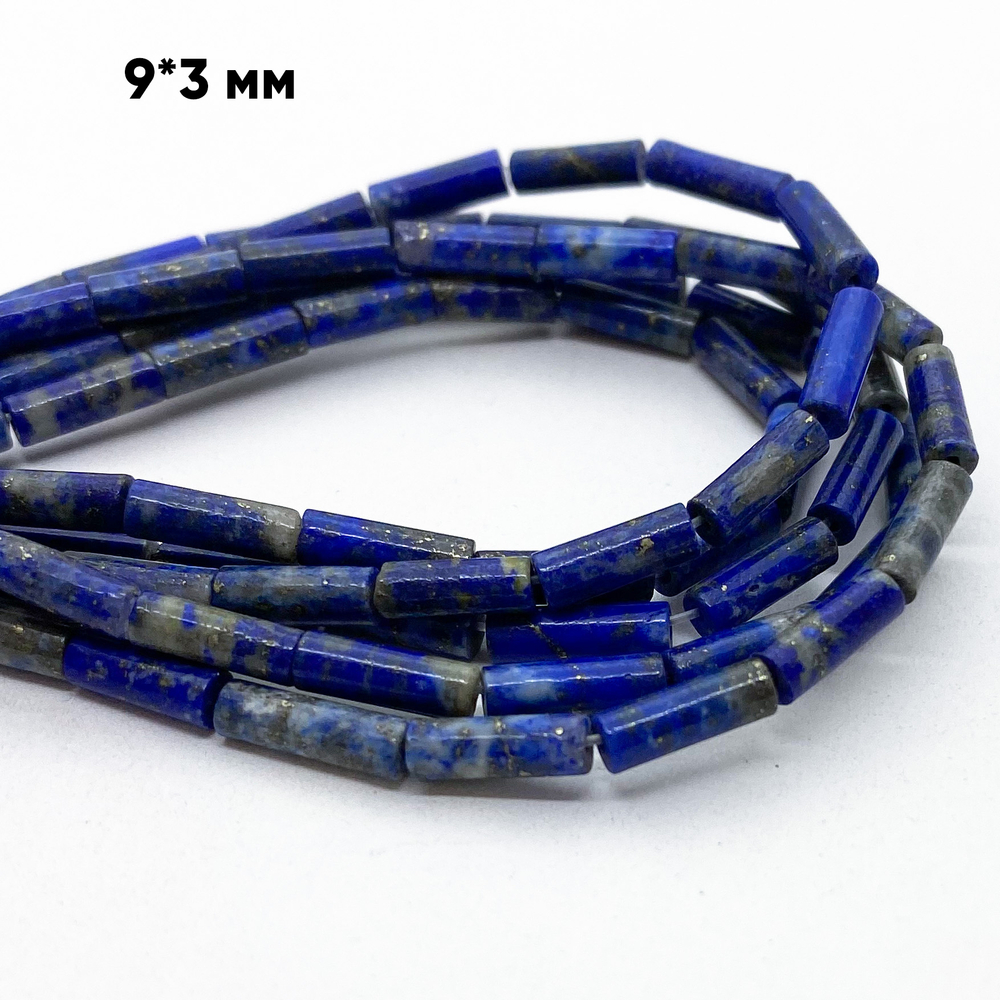Бусины Лазурит, размер около 9,5*3,2 мм, цена за 19-20 шт (1/2 нити)