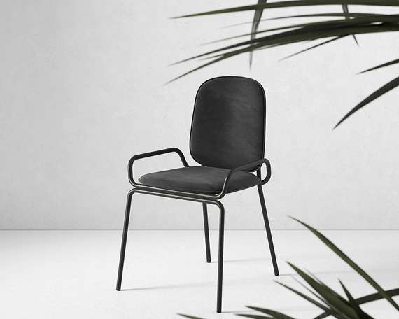 Стул Ror, Double Frame, черный велюр