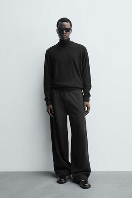 ZARA БРЮКИ BALLOON С ДЕКОРАТИВНЫМИ ШВАМИ, ЧЕРНЫЙ