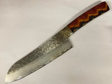 Кухонный нож Santa Fe SF/DKD39HM с клинком из стали Damascus, рукоять дерево