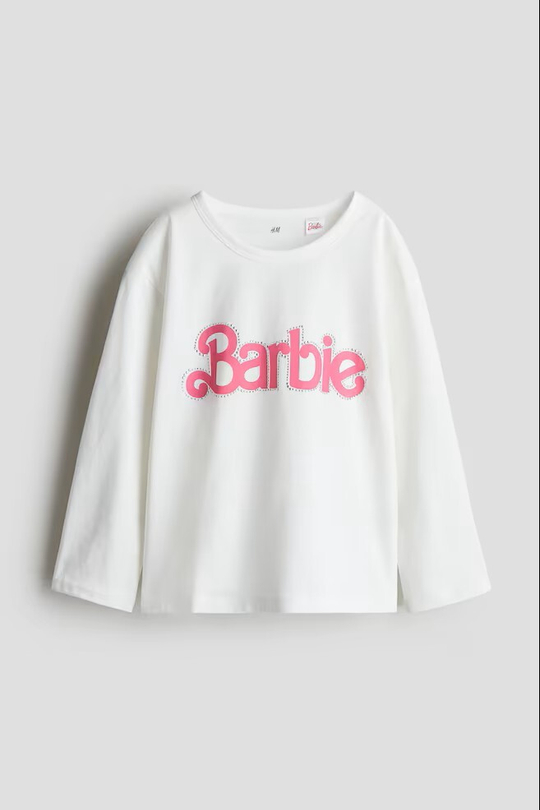 H&M Футболка из хлопка с принтом, белый