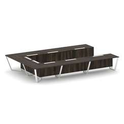 Steel Meet Стол переговорный П-образный KD-PR.B.SP-15P Дуб Мали/Металл Белый 4800*3200*750