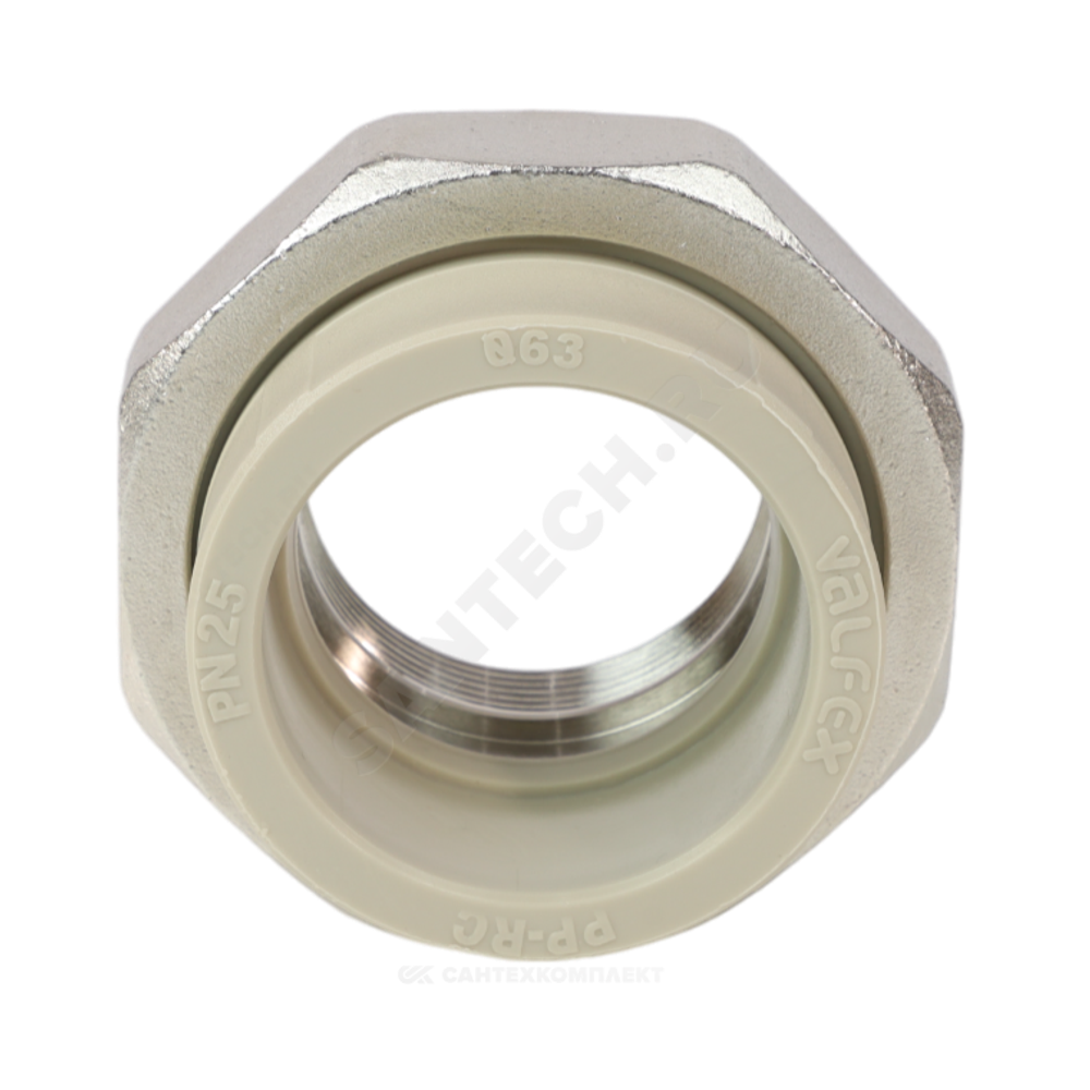 Муфта PP-R комбинированная разъемная серая Дн 20х1/2" ВР VALFEX 10155015Г