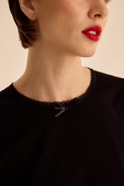 Футболка с кружевом (Baby Tee ), черный