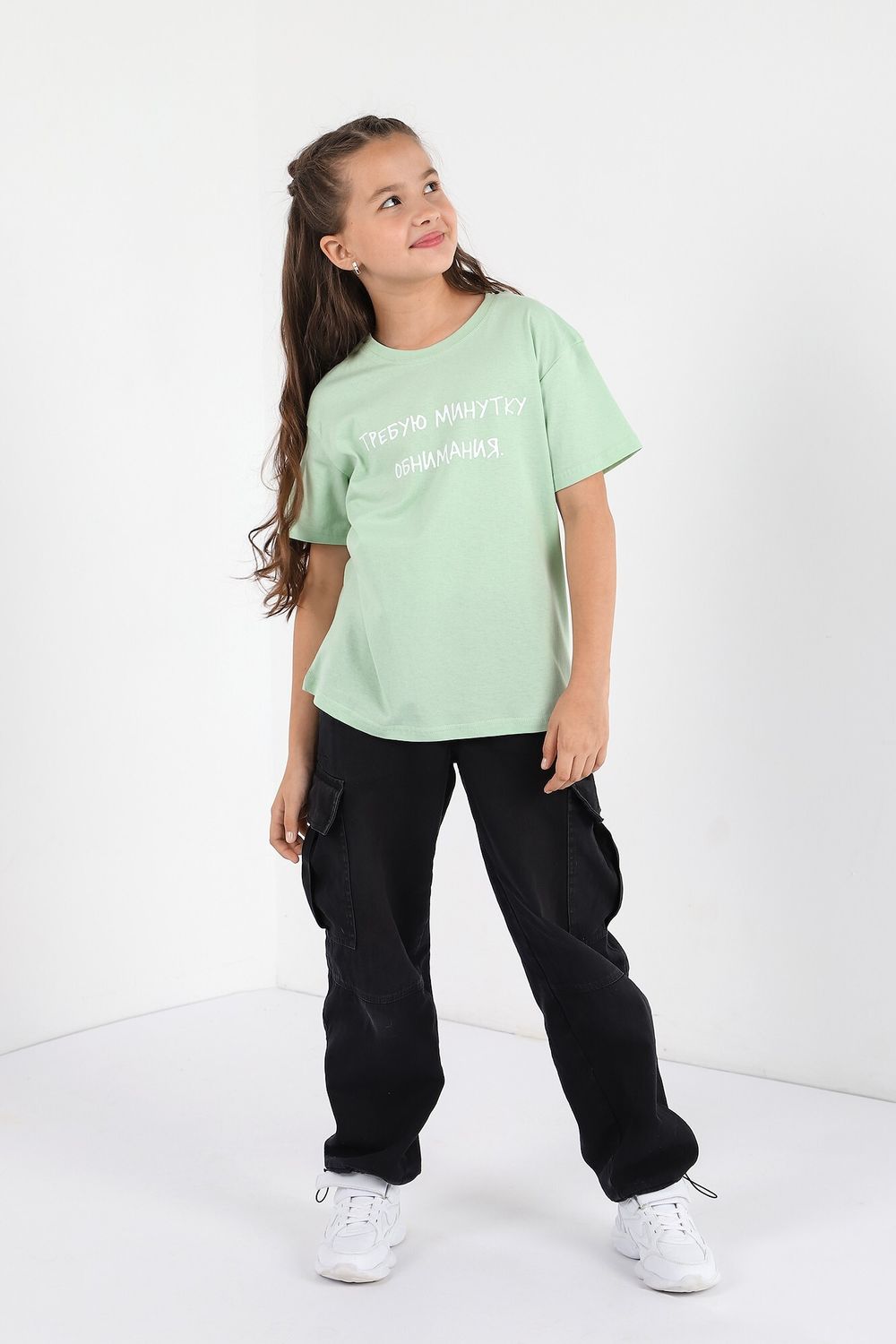 Фуфайка (футболка) для девочки Кэш-1 Виотекс ЗЕЛЁНЫЙ