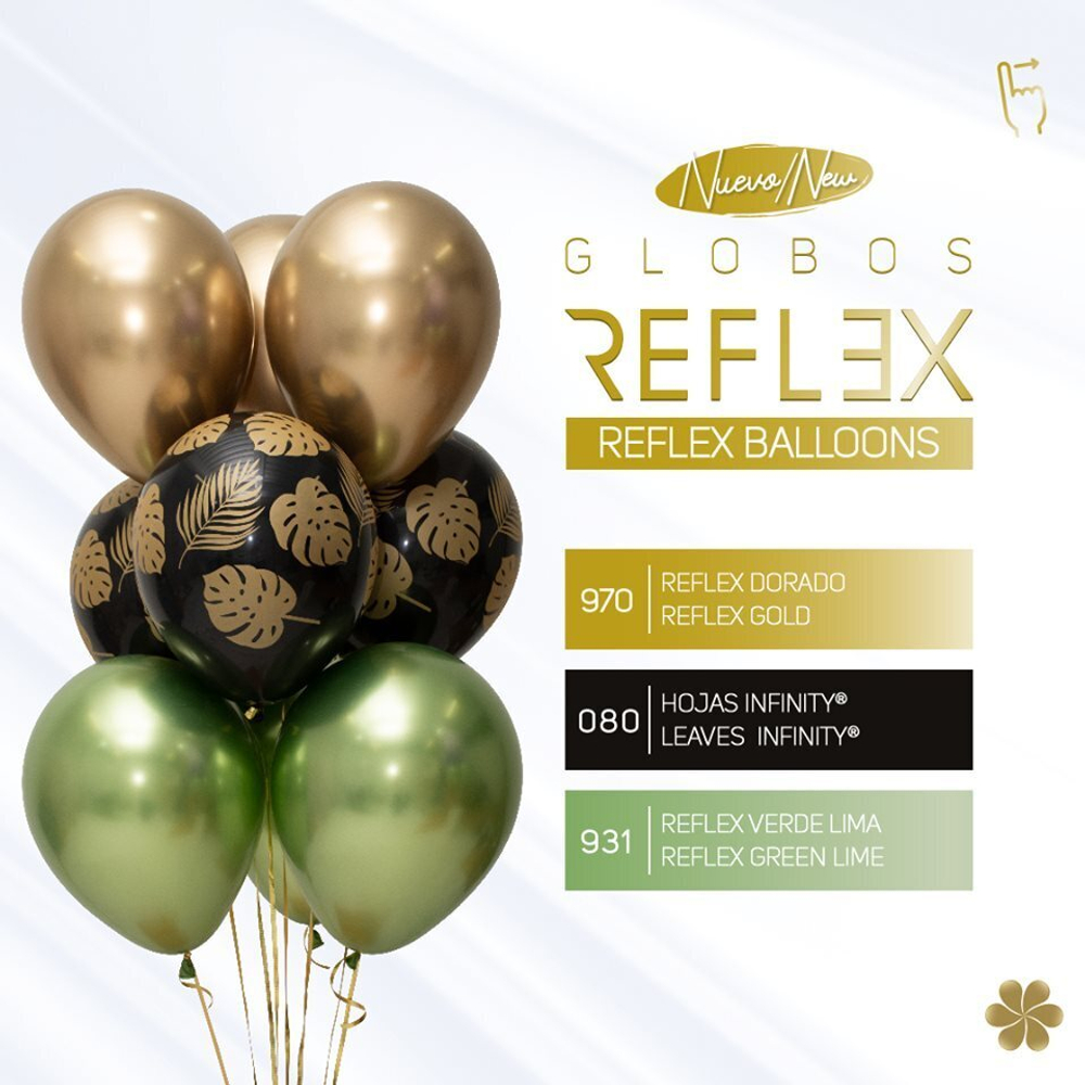 Шар (12''/30 см) Reflex, Зеркальный блеск, Лайм (931), хром