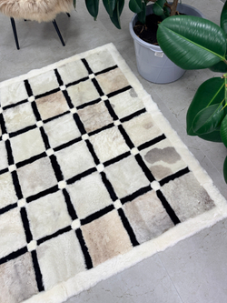 Ковер прямоугольный натуральный мех овчина, 210 х 170 см.