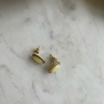 Серьги винтажные с молочным янтарем, позолота