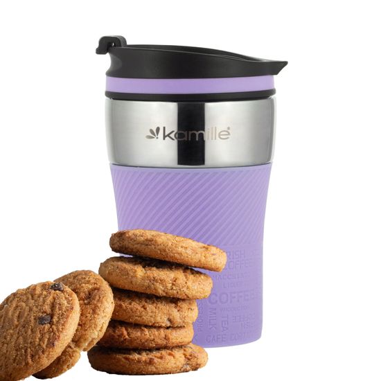 Термокружка 260 мл. из нержавеющей стали Kamille KM 2154 с TPR накладкой