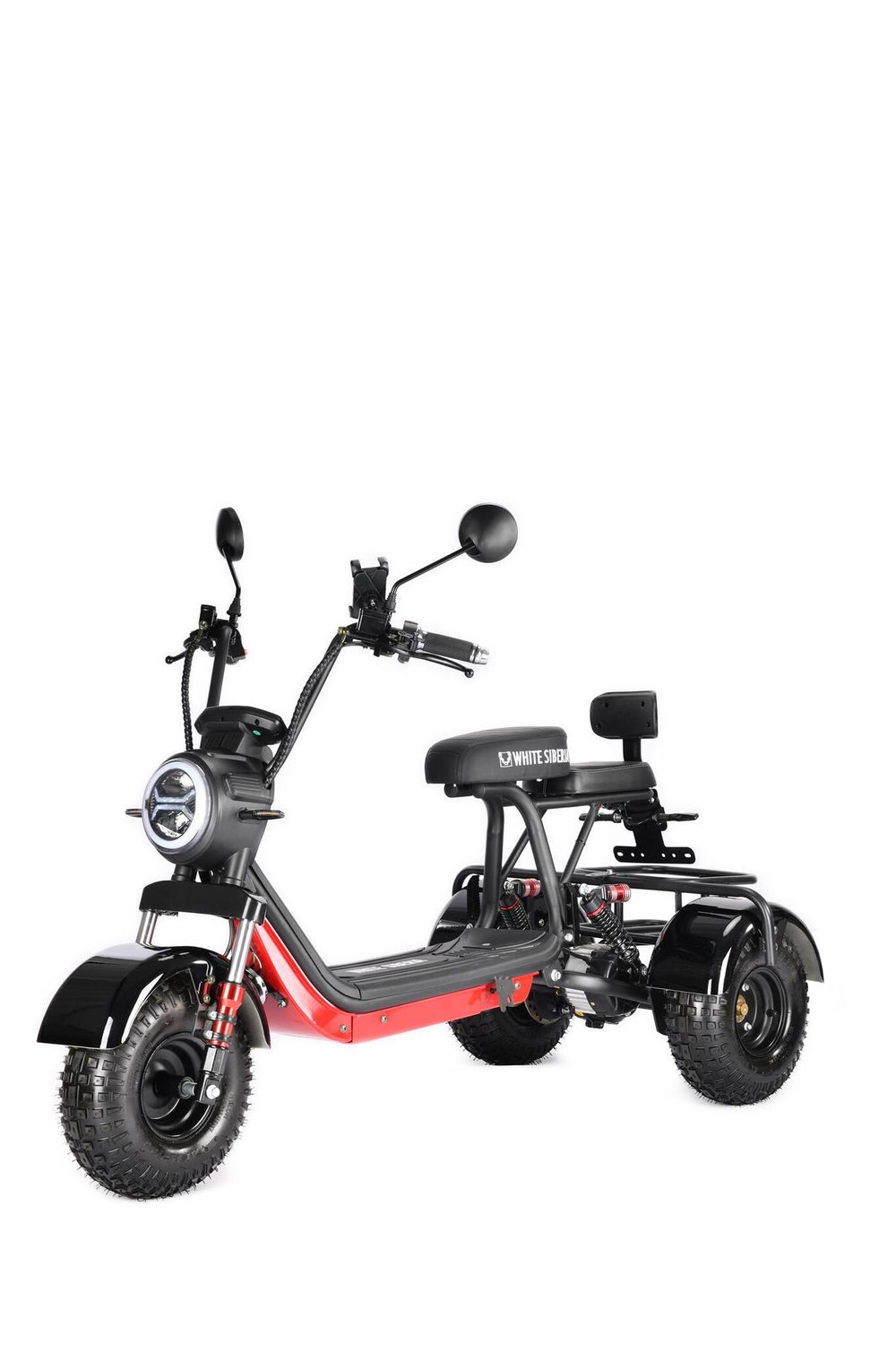 Электроскутер Citycoco White Siberia TRIKE MINI 1500W Красный